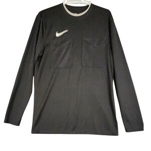 Nike Dri-FIT Referee Soccer Jersey Long‎ Sleeve Black Slim Fit Mens Large